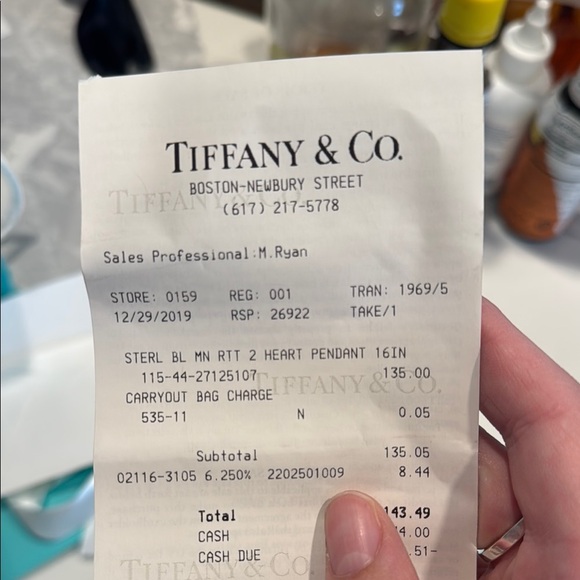 Tiffany & Co. Silver and Blue Classic Necklace 16 inch - Picture 2 of 6